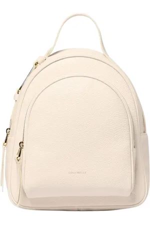 Coccinelle Tassen, Dames, Wit, ONE Size, Elegante Nude Leren Rugzak