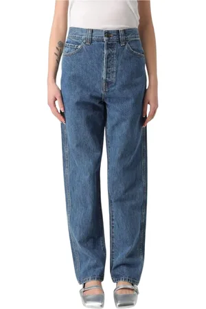 Khaite Jeans, Dames, Blauw, W27, Katoen, Relaxed Fit Jeans voor Vrouwen