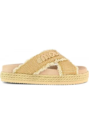 Mou Schoenen, Dames, , 37 EU, Kruislings Touw Sandaal in Natuurlijk