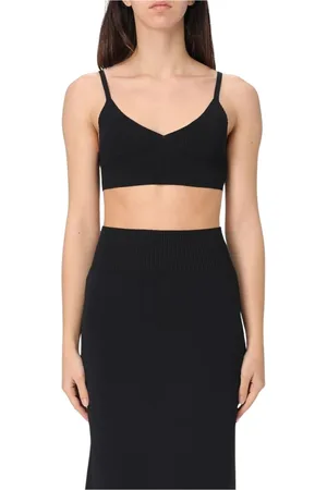 LIVIANA CONTI Tops, Dames, Zwart, M, Zwarte Mouwloze Gebreide Top