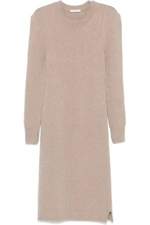 LEMAIRE Kleedjes, Dames, Bruin, S, Midi Latte Koffie Jurk