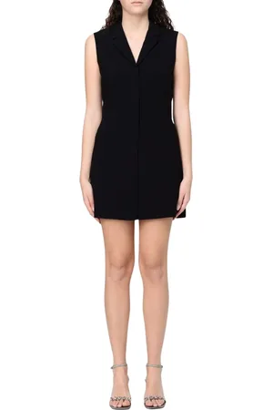 THEORY Kleedjes, Dames, Zwart, S, Elegante Zwarte Mouwloze Mini Jurk