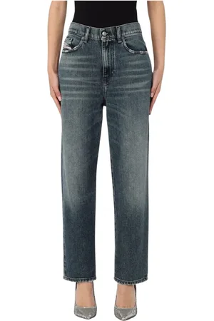Diesel Jeans, Dames, Blauw, W32, Katoen, Klassieke Blauwe Straight Leg Jeans