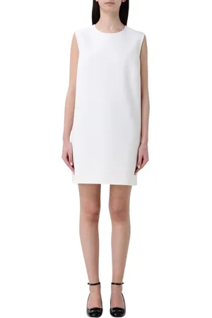 Max Mara Kleedjes, Dames, Wit, L, Gele Mouwloze Shift Jurk