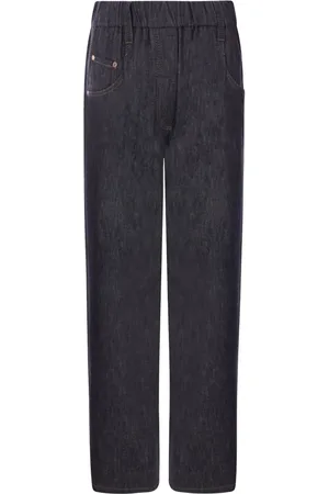 Brunello Cucinelli Jeans, Dames, Blauw, M, Katoen, Katoenen straight-leg jeans, gemaakt in Italië
