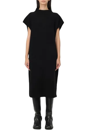 Filippa K Kleedjes, Dames, Zwart, M, Kasjmier, Elegante Zwarte Midi Jurk