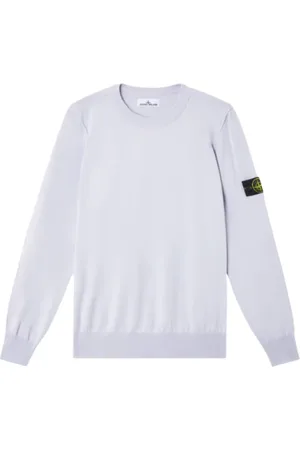 Stone Island Sweatshirts & Hoodies, Heren, Paars, L, Katoen, Zachte Katoenen Ronde Hals Trui (Lila)