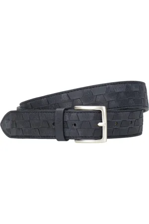 Orciani Accessoires, Heren, Blauw, 100 CM, Leer, Blauwe leren riem met Intracciato patroon