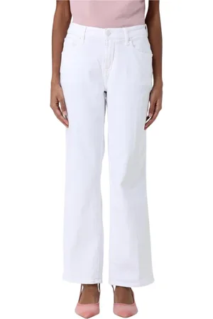 7 for all Mankind Jeans, Dames, Wit, W30, Stijlvolle witte wide leg jeans