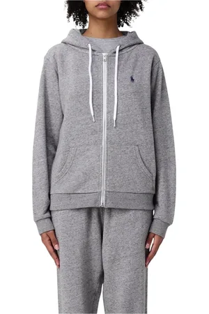 Ralph Lauren Sweatshirts & Hoodies, Dames, Grijs, S, Katoen, Blauwe Zip Up Hoodie Relaxte Pasvorm