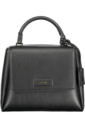 Calvin Klein Tassen, Dames, Zwart, ONE Size, Polyester, Zwarte dameshandtas met afneembare band