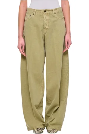 haikure Jeans, Dames, Groen, W28, Katoen, Wijde pijp jeans met relaxte pasvorm