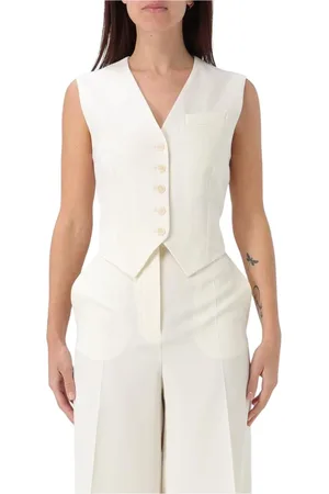 Stella McCartney Jassen, Dames, , S, Leer, Mouwloos Getailleerd Vest