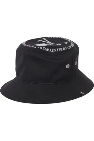 MASTERMIND Accessoires, Heren, Zwart, M, Skull Geborduurde Stijlvolle Zwarte Hoed