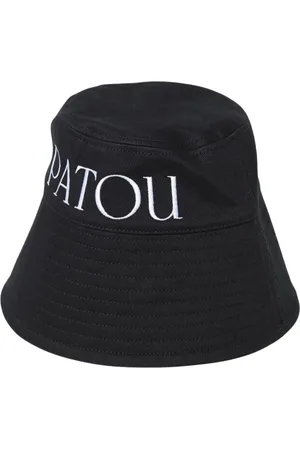 Patou Accessoires, Dames, Zwart, S, Katoen, Elegante Zwarte Bucket Hat