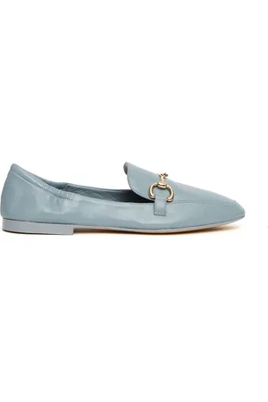 Pomme D´Or Schoenen, Dames, Blauw, 37 1/2 EU, Blauwe leren mocassin schoenen