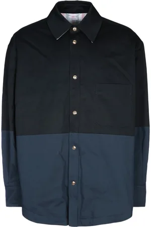 Thom Browne Overhemden, Heren, Blauw, S, Stijlvolle Blazers en Vesten voor Mannen