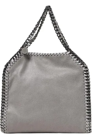 Stella McCartney Tassen, Dames, Grijs, ONE Size, Leer, Mini Tote Chain Detail Schoudertas
