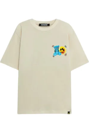 BARROW Tops, Heren, , S, Katoen, Jersey T-shirt met Beer en Glimlach