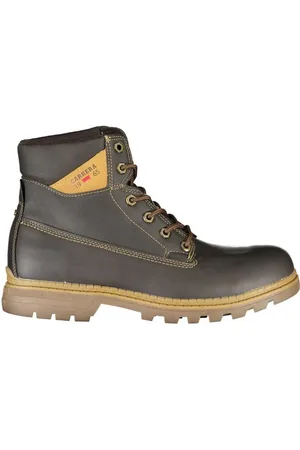 Carrera Schoenen, Heren, Bruin, 43 EU, Polyester, Stoere Bruine Veterschoenen met Contrast