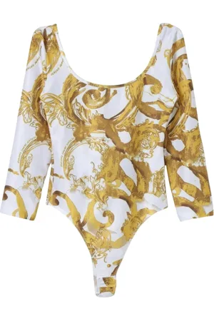 VERSACE Tops, Dames, Veelkleurig, XS, Barok Print Bodysuit Shorts Set