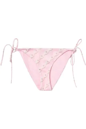 VERSACE Badkleding, Dames, Roze, L, Ketting Print Bikini Broekjes
