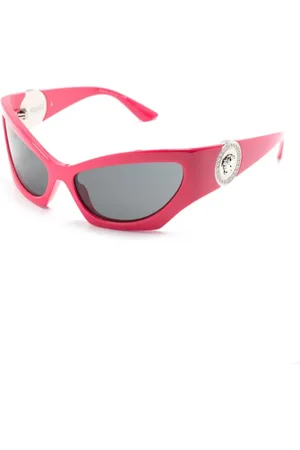 VERSACE Accessoires, Dames, Veelkleurig, ONE Size, Roze Sungles met Originele Accessoires