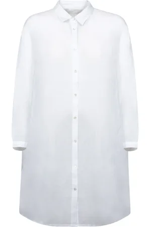 120% Lino Blouses & Shirts, Dames, Wit, S, Linnen, Witte Linnen Oversized Shirt