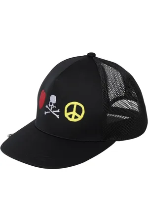 MASTERMIND Accessoires, Heren, Zwart, L, Stijlvolle Hoed met Skull Logo Geborduurd