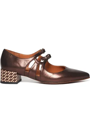 Chie Mihara Schoenen, Dames, Bruin, 36 1/2 EU, Bronzen Leren Jersey Schoen