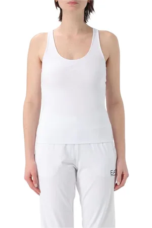 Armani Exchange Tops, Dames, Wit, S, Katoen, Witte Slim Fit Tank Top
