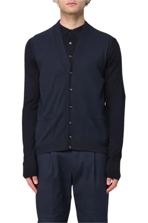 ALPHA STUDIO Truien, Heren, Blauw, M, Wol, Blauwe V-hals Sweater Vest