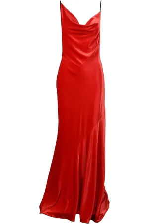 Serafini Kleedjes, Dames, Rood, M, Polyester, Fluwelen Lange Jurk