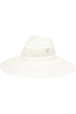 Borsalino Accessoires, Dames, Wit, M, Stijlvolle brede rand strohoed