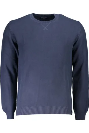 North Sails Truien, Heren, Blauw, XL, Katoen, Blauwe Katoenen Heren Trui Moderne Stijl