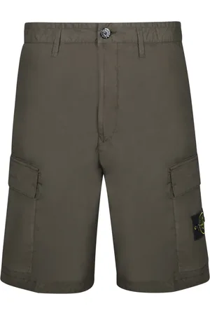 Stone Island Korte broeken, Heren, Groen, W30, Katoen, Militair Groene Cargo Bermuda Shorts