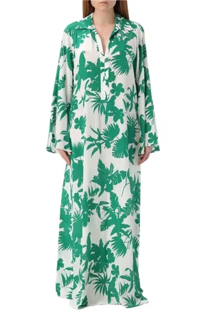Max Mara Kleedjes, Dames, Veelkleurig, XL, Witte Elegante Midi Jurk met Geplooide Details