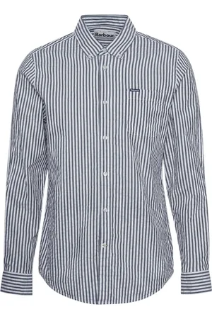 Barbour Blouses & Shirts, Heren, Blauw, M, Blauw Gestreept Overhemd Met Lange Mouwen
