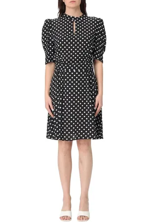 Mar De Margaritas Kleedjes, Dames, Zwart, M, Zwarte polka dot mini-jurk