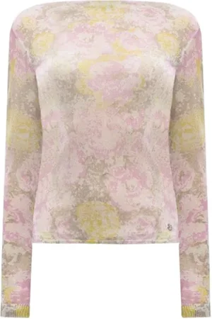 Twin-Set Tops, Dames, Veelkleurig, S, Basis Rechte Zoom Gebreide Top