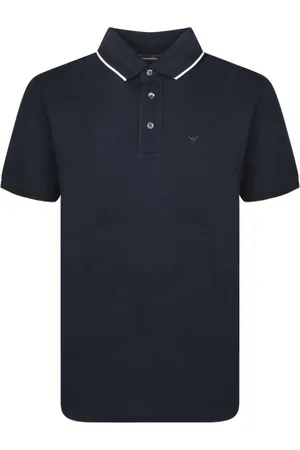 Emporio Armani Tops, Heren, Blauw, 2Xl, Katoen, Elegante Katoenen Poloshirt