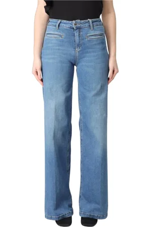 Liu Jo Jeans, Dames, Blauw, W27, Elegante High Waist Wide Leg Jeans