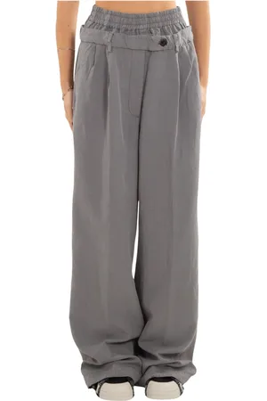 White Sand Broeken, Dames, Grijs, XS, Losse Dubbele Taille Broek