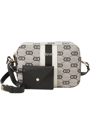 Liu Jo Tassen, Dames, Veelkleurig, ONE Size, Leer, Schouder Camera Case in Zwart