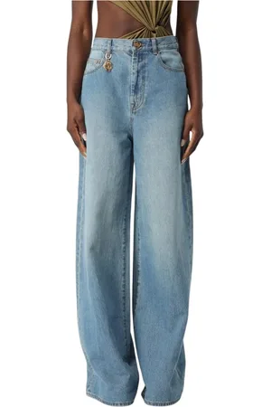 ZIMMERMANN Jeans, Dames, Blauw, W26, Katoen, Klassieke Blauwe Wide Leg Jeans