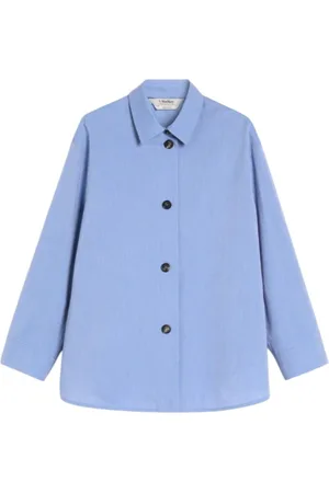 Max Mara Blouses & Shirts, Dames, Blauw, XS, Katoen, Canvas Katoenen Overhemd Petroleum Blauw