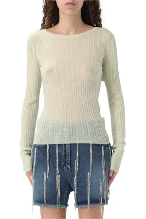 Patrizia Pepe Truien, Dames, , S, Chique Groene Mouwloze Top