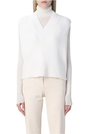 Manuel Ritz Truien, Dames, Wit, M, Wol, Witte V-hals gebreid vest