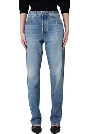 Khaite Jeans, Dames, Blauw, W28, Tijdloze Blauwe Straight-Leg Jeans