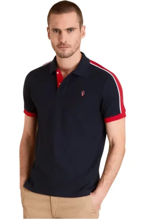 Vicomte A. Tops, Heren, Zwart, S, Polo Piloot Tricolor marineblauw